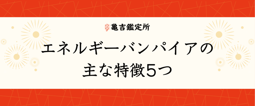 エネルギーバンパイアの主な特徴5つ