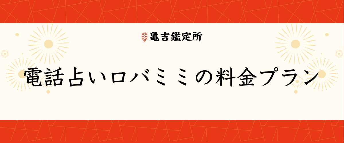 電話占いロバミミの料金プラン